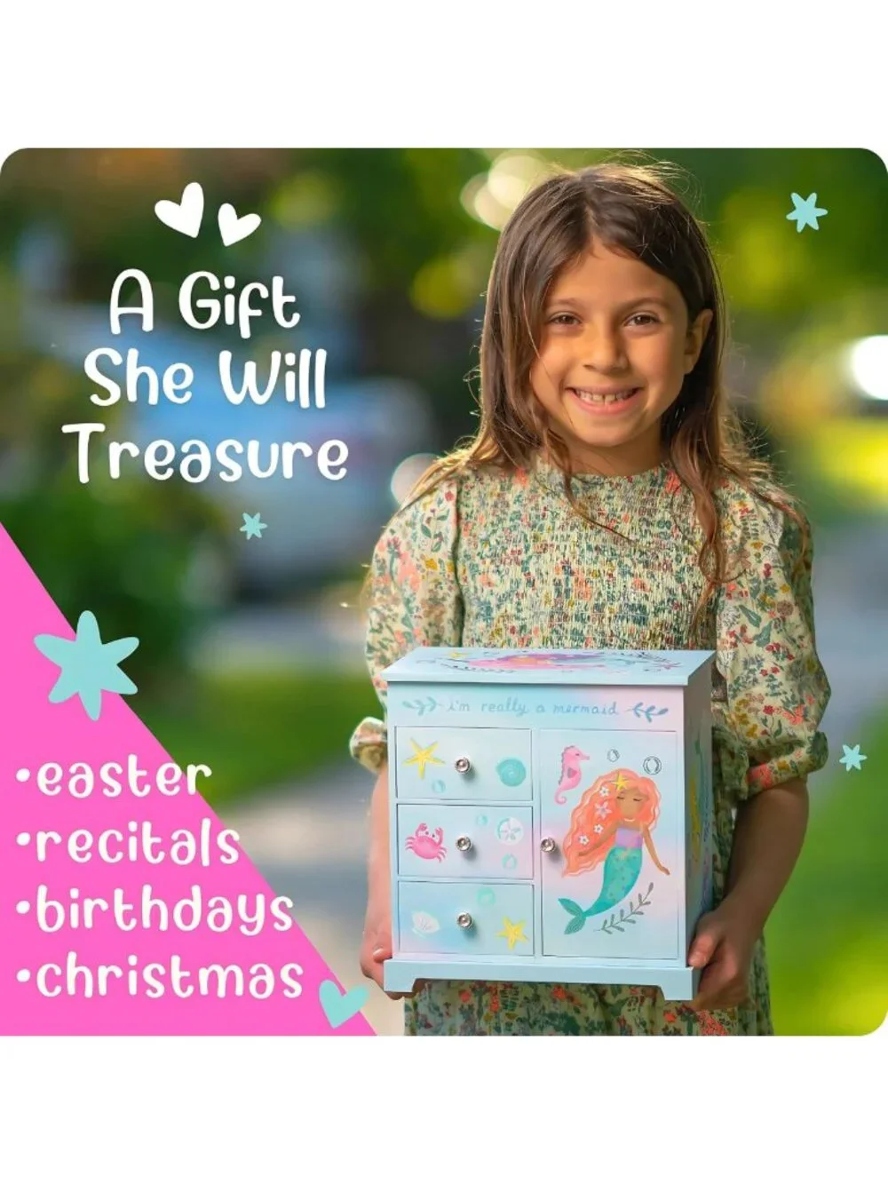 Musical Mermaid Jewelry Box for Girls - Enchanting Storage & Playful Design